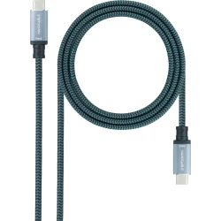 Nanocable Cable USB 3.2 Gen2x2 20Gbps 5A/100W, 4K/60Hz, USB-C/M-USB-C/M, Gris/Ne | 10.01.4103-COMB | 8433281014251 [1 de 4]