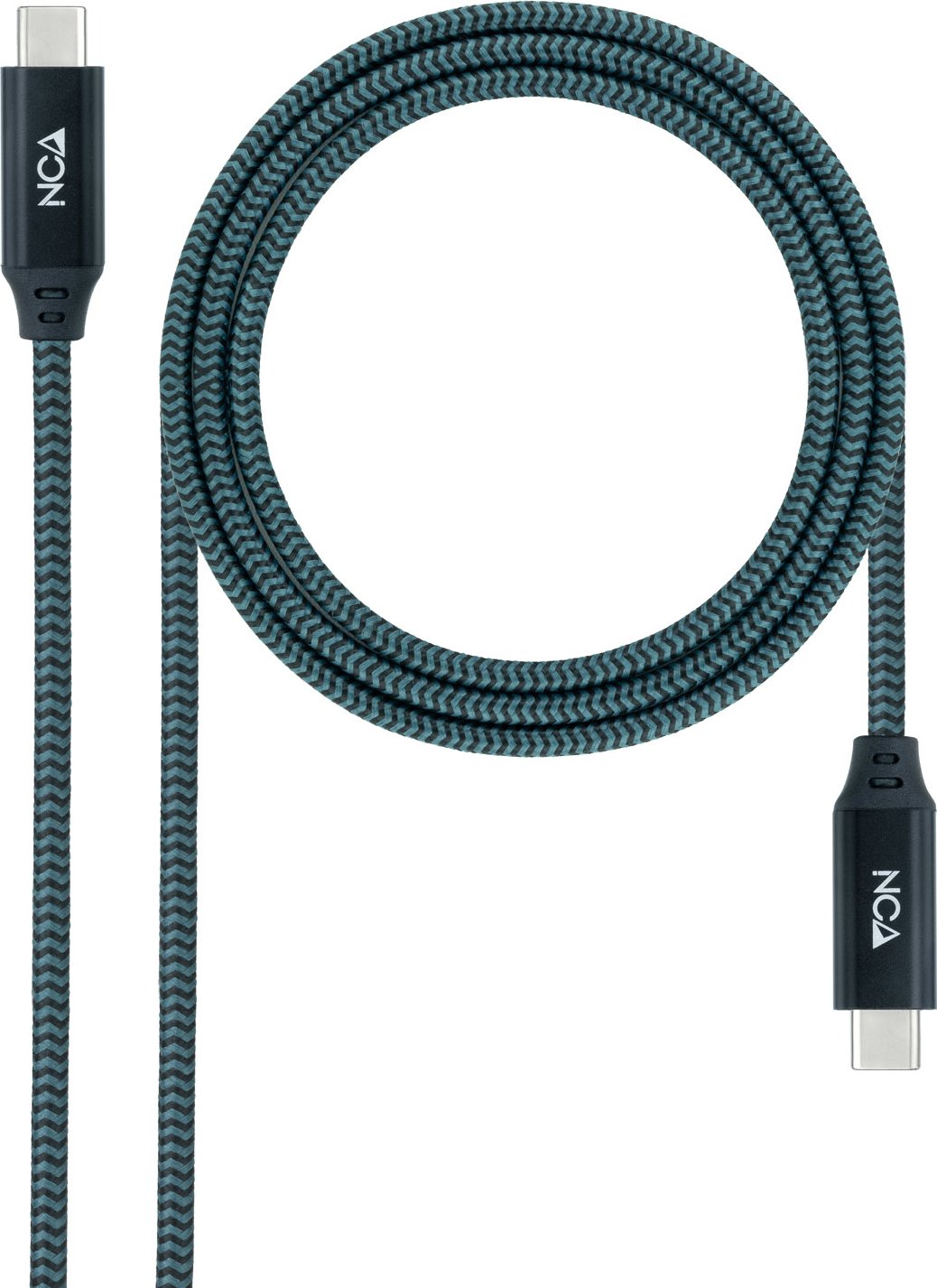 Nanocable Cable USB 3.2 Gen2x2 20Gbps 5A/100W 4K/60Hz USB-C Macho/Macho  1.5m Verde Azulado/Negro, P