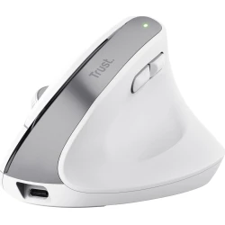 Ratón Vertical Trust Bayo+ Óptico RF BT Blanco (25399) | Hay 5 unidades en almacén | Entrega a domicilio en Canarias en 24/48 horas laborables