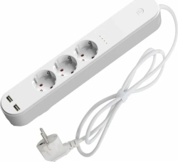 Regleta DENVER 3xSchuko 2xUSB Blanca (SHP-310U) | Hay 10 unidades en almacén | Entrega a domicilio en Canarias en 24/48 horas laborables