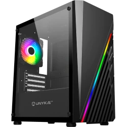 Caja UNYKA Mini Glayze ARGB mATX Negra (UK113021) | Hay 6 unidades en almacén | Entrega a domicilio en Canarias en 24/48 horas laborables