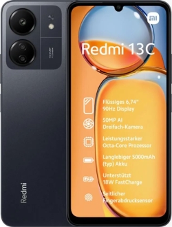 Smartphone XIAOMI Redmi 13C 6.74`` 6Gb 128Gb 4G Negro | MZB0FK0EU