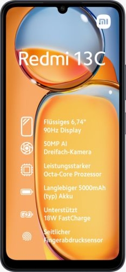 Smartphone XIAOMI Redmi 13C V2 6.74`` 6Gb 128Gb 4G Negro | REDMI 13C 6-128 BK V2 [1 de 3]