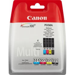 Tinta Canon CLI-551 Pack Negro/Tricolor (6509B009) | 8714574584416