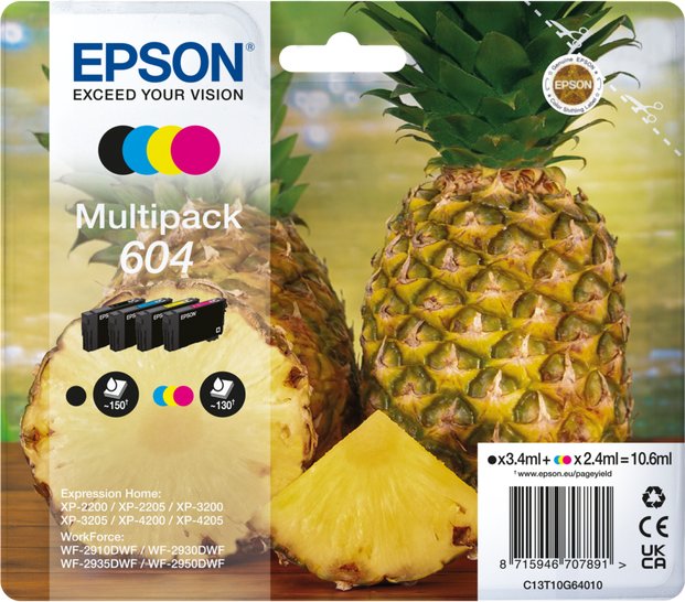 Tinta Epson 604 Pack Negro Tricolor (C13T10G64010) - Innova Informática :  Tinta original Epson