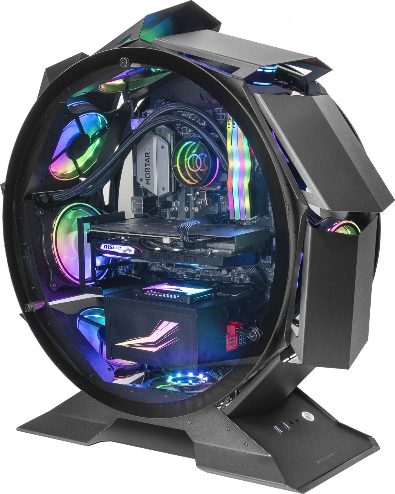 Caja Atx Gaming Cygnus de cristal templado