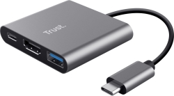 Adaptador Trust Dalyx 3en1 USB-C Auminio/Negro (23772) | Hay 1 unidades en almacén | Entrega a domicilio en Canarias en 24/48 horas laborables
