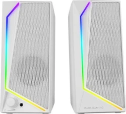 Altavoces Mars Gaming 2.0 15W RGB 3.5mm Blancos (MS72W) | Hay 1 unidades en almacén | Entrega a domicilio en Canarias en 24/48 horas laborables