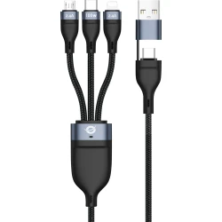 Cable CONCEPTRONIC USB-C/H 3en1 1.5m Negro (ETTA06B15) | Hay 3 unidades en almacén | Entrega a domicilio en Canarias en 24/48 horas laborables