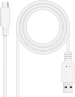 Nanocable USB-C/M a USB-A/M 2m Blanco (10.01.2102-W) | Hay 10 unidades en almacén | Entrega a domicilio en Canarias en 24/48 horas laborables