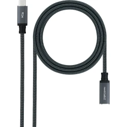 Cable NANOCABLE Usb-C/M a Usb-C/H 2m (10.01.4502-COMB) | Hay 5 unidades en almacén | Entrega a domicilio en Canarias en 24/48 horas laborables