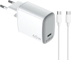 Cargador CELLY USB-C 65W + Cable (UPTC1USBC65WCTC) | Hay 10 unidades en almacén | Entrega a domicilio en Canarias en 24/48 horas laborables