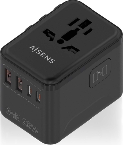 Cargador Pared AISENS para Viaje 25W (ASPS-2A2C08-BK) | Hay 5 unidades en almacén | Entrega a domicilio en Canarias en 24/48 horas laborables