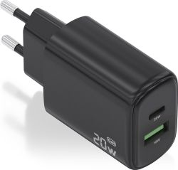 Cargador Pared AISENS Usb-A/Usb-C 20w Negro (A110-0910) | Hay 10 unidades en almacén | Entrega a domicilio en Canarias en 24/48 horas laborables