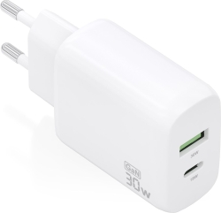 Cargador Pared AISENS USB-A USB-C 30W Blanco(A110-0923) | Hay 3 unidades en almacén | Entrega a domicilio en Canarias en 24/48 horas laborables