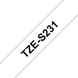 Cinta BROTHER 12mm 8m Negro sobre Blanco (TZe-S231) | Hay 10 unidades en almacén | Entrega a domicilio en Canarias en 24/48 horas laborables