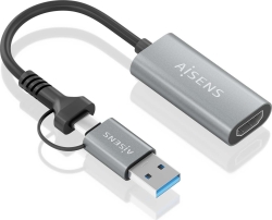 Conversor AISENS USB-A/C/M a HDMI/H 12cm (A109-0913) | Hay 1 unidades en almacén | Entrega a domicilio en Canarias en 24/48 horas laborables