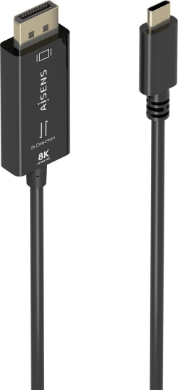 Conversor AISENS USB-C/M a DP/M 1.8m Negro (A109-0879) | Hay 2 unidades en almacén | Entrega a domicilio en Canarias en 24/48 horas laborables