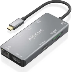 Dock AISENS USB-C a HDMI/USB/PD Gris (ASUC-6P018-GR) | ASUC-9P018-GR | Hay 1 unidades en almacén | Entrega a domicilio en Canarias en 24/48 horas laborables