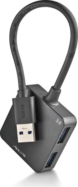 Hub NGS Tiny 4xUSB-A 3.0 Negro (IHUB3.0TINY) | Hay 10 unidades en almacén | Entrega a domicilio en Canarias en 24/48 horas laborables