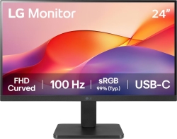 Monitor LG 24`` VA FHD Curvo USB-C HDMI Negro(24U421A-B) | Hay 5 unidades en almacén | Entrega a domicilio en Canarias en 24/48 horas laborables