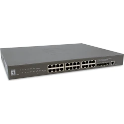 Switch LevelOne 24xRJ45 GbE 4xSFP+ PoE Gris (GTP-2871) | Hay 10 unidades en almacén | Entrega a domicilio en Canarias en 24/48 horas laborables
