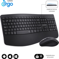 Teclado+Ratón SUBBLIM RF BT Negro (SUBKBC-DCOPW2) | Hay 5 unidades en almacén | Entrega a domicilio en Canarias en 24/48 horas laborables