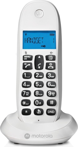 Teléfono Inalámbrico Motorola C1001CB+ LCD DECT Blanco | 107C1001CBW+ | Hay 8 unidades en almacén | Entrega a domicilio en Canarias en 24/48 horas laborables
