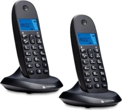 Teléfono Inalámbrico Motorola C1002CB+ Pack Duo Negro | 107C1002CB+ | Hay 6 unidades en almacén | Entrega a domicilio en Canarias en 24/48 horas laborables