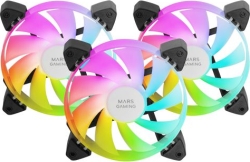 Ventilador Mars Gaming ARGB 12x12cm Negro Kit 3 (MF3A) | Hay 1 unidades en almacén | Entrega a domicilio en Canarias en 24/48 horas laborables