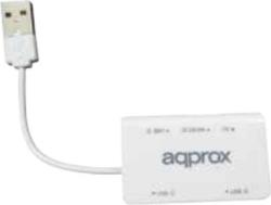 Hub APPROX 3xUSB2.0 + SD Card Reader Blanco (APPHT8W) | 8435099520931