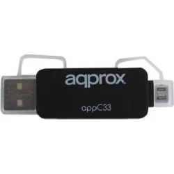 Lector de Tarjetas Approx USB-MicroUSB Negro (APPC33) | 8435099522836
