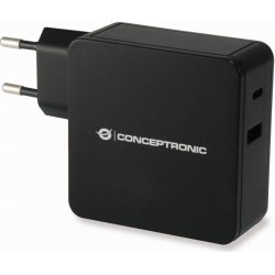Cargador de Pared CONCEPTRONIC 60W USB-A/C (ALTHEA02B) | 4015867206331 | Hay 3 unidades en almacén | Entrega a domicilio en Canarias en 24/48 horas laborables