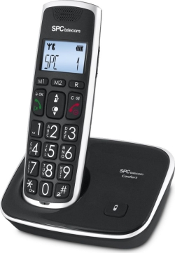 Teléfono Inalámbrico SPC Comfort Kaiser negro (7608N) | Hay 2 unidades en almacén | Entrega a domicilio en Canarias en 24/48 horas laborables