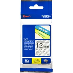 Cinta BROTHER 12mm 8m Negro sobre Transparente(TZe-131) | 4977766684811 | Hay 3 unidades en almacén | Entrega a domicilio en Canarias en 24/48 horas laborables