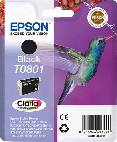 Tinta Epson T0801 Negro Photo 7.4ml (C13T08014011) | 8715946498089 [1 de 2]