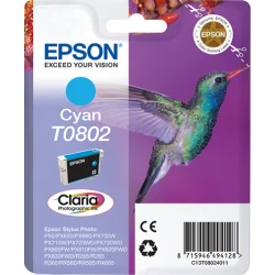 Tinta Epson T0802 Cian Photo 7.4ml (C13T08024011) | 8715946497341