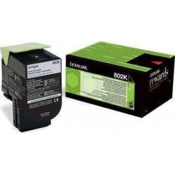 Toner Lexmark Laser 802K Negro 1000 páginas (80C20K0) | 0734646476324 | Hay 1 unidades en almacén | Entrega a domicilio en Canarias en 24/48 horas laborables