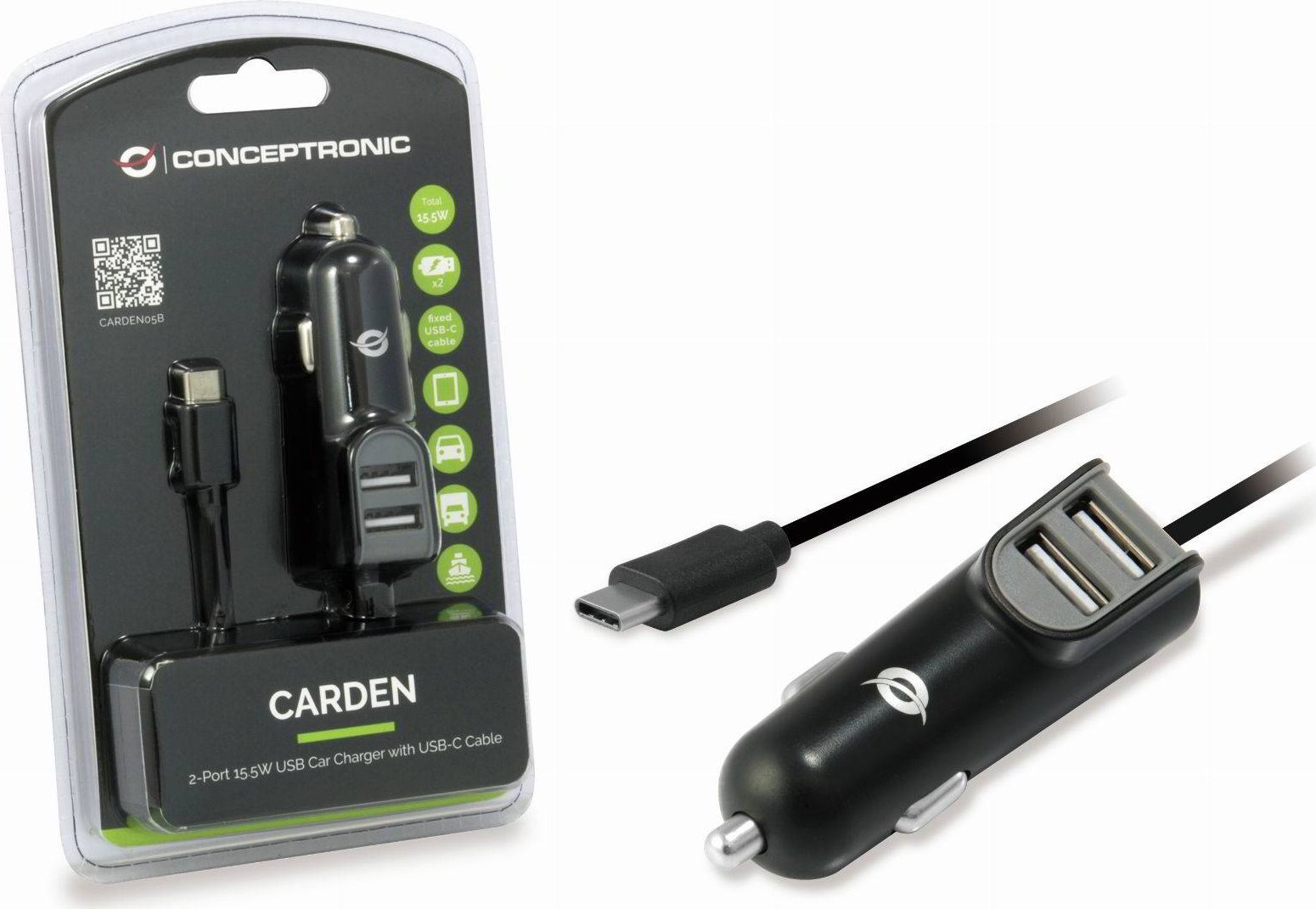 Cargador Coche Conceptronic Cable Usb-c A (CARDEN05B) - Innova Informática  : Accesorios smartphone/moviles