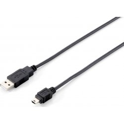 EQUIP Cable USB2.0 Tipo A-B Mini 5 pin 1.8m (EQ128521) | 4015867107829 | Hay 3 unidades en almacén | Entrega a domicilio en Canarias en 24/48 horas laborables