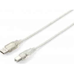 Cable EQUIP USB2.0 A-B Transparente 1m (EQ128653) | 4015867117231 | Hay 8 unidades en almacén | Entrega a domicilio en Canarias en 24/48 horas laborables