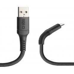 Cable SBS USB-A a USB-C Flexible Negro (TECABLETCUNB1K) | 8018417253843 | Hay 6 unidades en almacén | Entrega a domicilio en Canarias en 24/48 horas laborables