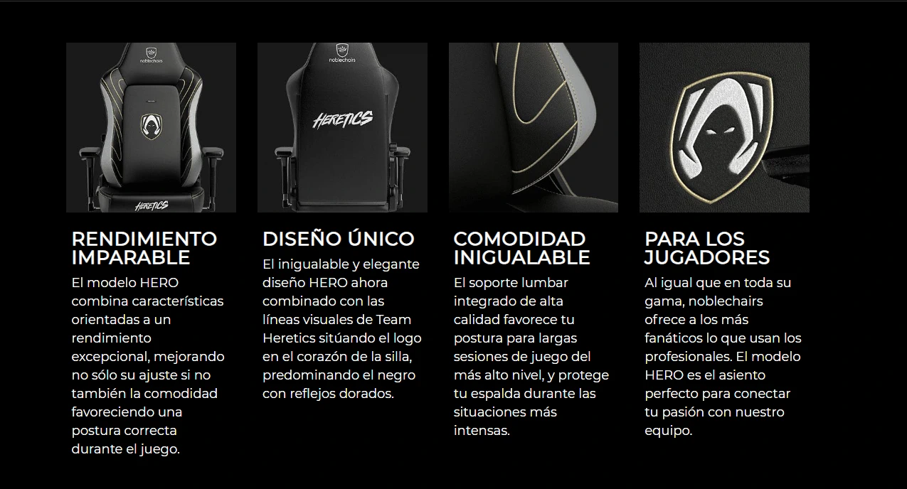 Noblechairs HERO Team Herectics Edition Silla Gaming Negra