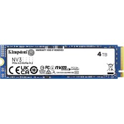 DISCO DURO SSD KINGSTON NV3 4TB M2 NVME PCIE 4.0 M.2 2280 | SNV3S/4000G | 740617346602 | Hay 4 unidades en almacén | Entrega a domicilio en Canarias en 24/48 horas laborables