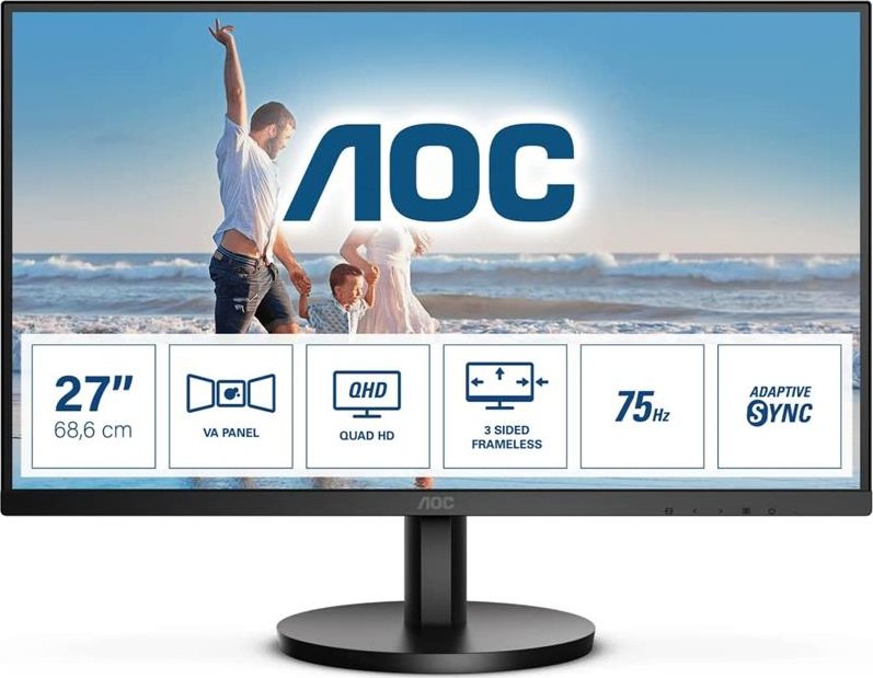 ViewSonic VA2715-2K-MHD Monitor LED de 27 pulgadas 1440p con sincronización  adaptativa, biseles ultrafinos, entradas HDMI y DisplayPort para el hogar