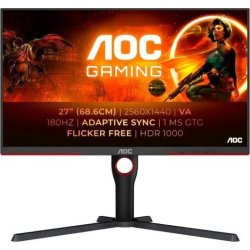 MONITOR GAMING AOC 27 180HZ 2K QHD ERGONOMICO HDMI DISPLAYPO | Q27G3XMN | 4038986181440 | Hay 4 unidades en almacén | Entrega a domicilio en Canarias en 24/48 horas laborables
