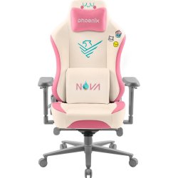 SILLA GAMING PHOENIX NOVA CUERO CREAM EDITION WHITE/PINK | NOVA-KA | 8436583238110 | Hay 14 unidades en almacén | Entrega a domicilio en Canarias en 24/48 horas laborables