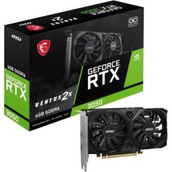 TARJETA DE VIDEO MSI RTX3050 VENTUS 2X E OC 6GB DDR6 | 912-V812-056 | 4711377265591 | Hay 2 unidades en almacén | Entrega a domicilio en Canarias en 24/48 horas laborables