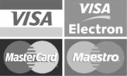 Aceptamos pagos con Visa, Mastercard, Maestro, Iupay