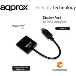 ADAPTADOR DISPLAY PORT A VGA APPROX APPC15 ADAPTADOR DISPLAY PORT A VGA APPROX APPC15 | 8435099518440 | Hay 8 unidades en almacén